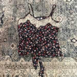 size small floral lace tank top
